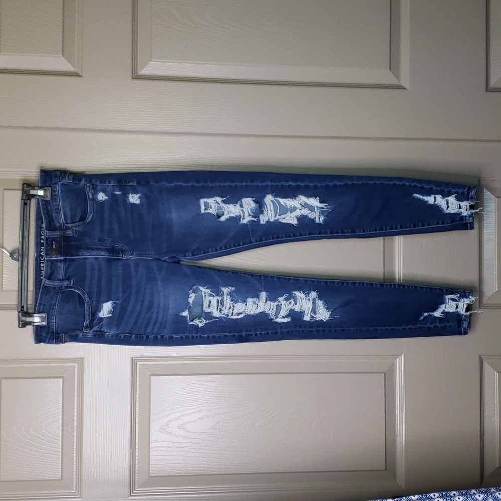 American Eagle Outfitters Distressed Blue Jeggings